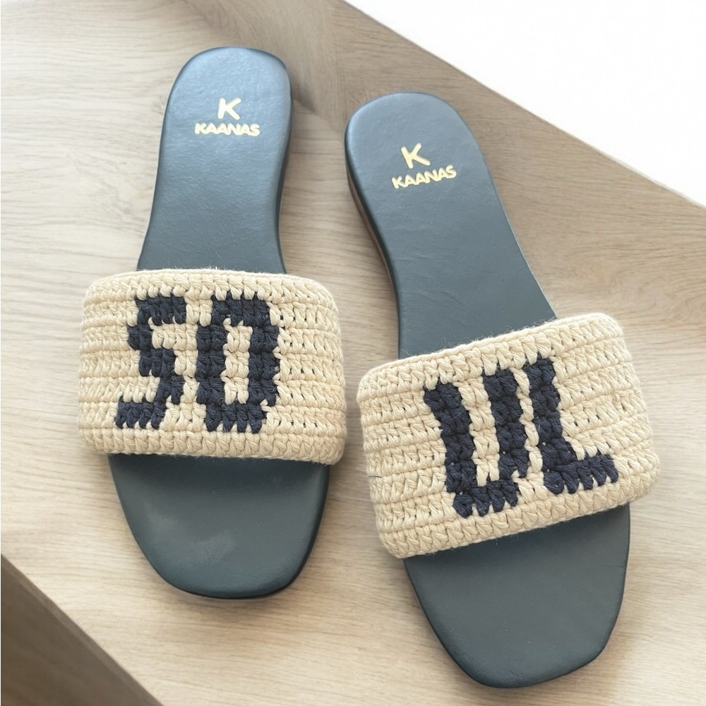 NWT KAANAS Tesia Slide Sandals - Navy - Size 7 - Picture 10 of 10
